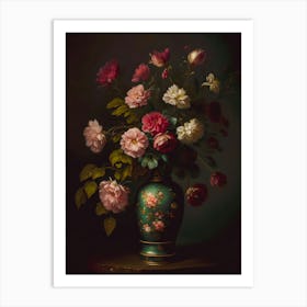 Flowers Art Painting Vase Still Life Vintage Art Print