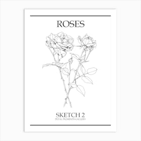 Roses Sketch 2 Poster Art Print