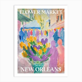 Vintage Flower Market Painting New Orleans Art Print