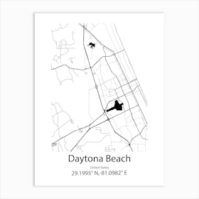 Daytona Beach,United States Minimalist Map 1 Art Print