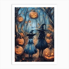 Two Witches In The Woods Art Print