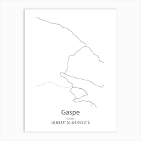 Gaspe,Canada Minimalist Map Art Print