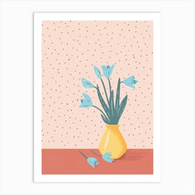 Blue Tulips In A Vase Art Print