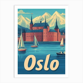 Aihrgdesign A Retro Travel Poster For Oslo 3 Art Print