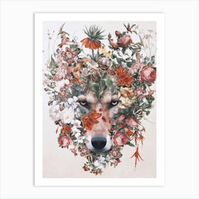 Flower Wolf Art Print
