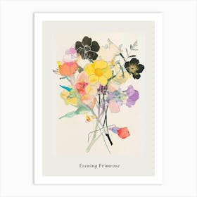 Evening Primrose 1 Collage Flower Bouquet Poster Art Print