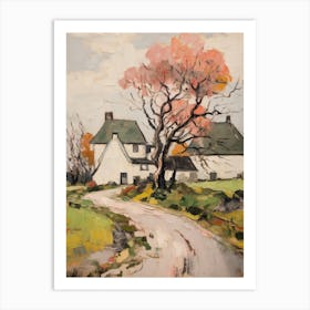 Small Cottage Countryside Farmhouse Painting With Trees 4 Art Print
