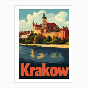 Aihrgdesign A Vintage Travel Poster Of Krakow Art Print