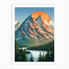 Mountain Landscape Painting Art Print