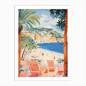 Lerici, Liguria   Italy Beach Club Lido Watercolour 2 Art Print