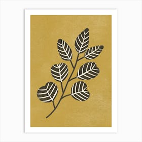 Eucalyptus Branch Ochre Art Print