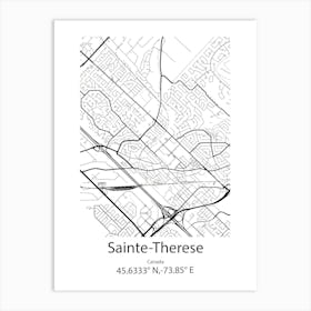 Sainte Therese,Canada Minimalist Map Art Print