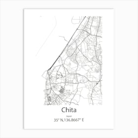 Chita,Japan Minimalist Map Art Print