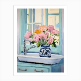 A Vase With Carnation, Flower Bouquet 4 Art Print