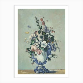 Flowers In A Blue Vase Art Print