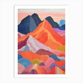 Mount Quincy Adams United States 1 Colourful Mountain Illustration Art Print