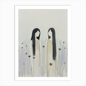 Two Women In A Field Art Print