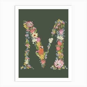 M Olive Alphabet Letter Art Print