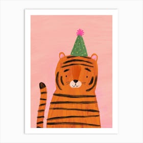 Tiger In A Party Hat Art Print