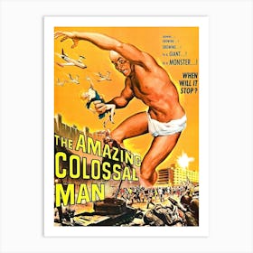 Horror Fantasy Movie Poster, The Colossal Man Art Print
