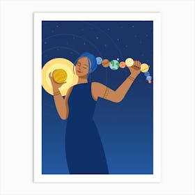 Planets Align – Blue Art Print Art Print