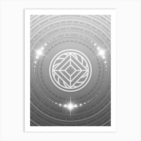 Geometric Glyph in White and Silver with Sparkle Array n.0129 Art Print