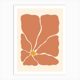 Abstract Flower 03 - Terracotta Art Print