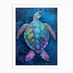 Sea Turtle Deep In The Ocean 1 Art Print