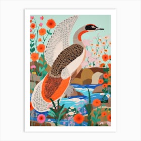 Maximalist Bird Painting Common Loon 1 Art Print