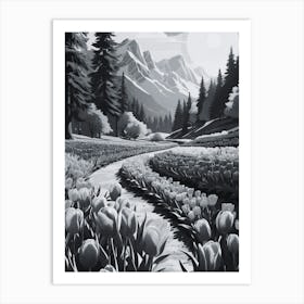 Black And White Tulips 9 Art Print