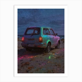 Car On The Beach Art Print