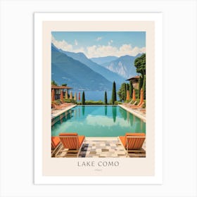 Lake Como Italy 1 Midcentury Modern Pool Poster Art Print
