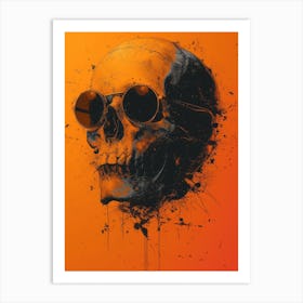 Skull Spectacle: A Frenzied Fusion of Deodato and Mahfood:Skull With Sunglasses 1 Art Print