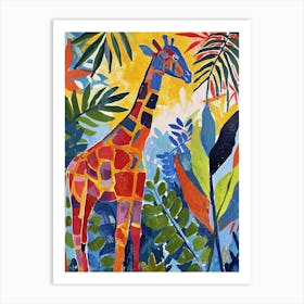 Colourful Giraffe Lead Pattern Painting 3 Art Print
