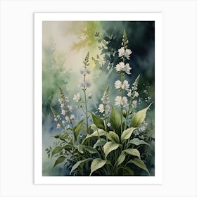 White Flowers 1 Art Print