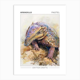 Armadillo Pastel Watercolour 2 Poster Affiche