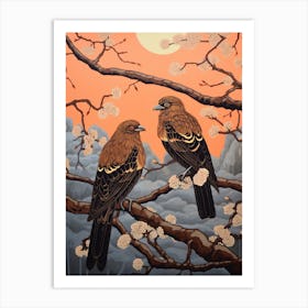 Art Nouveau Birds Poster Golden Eagle 4 Art Print