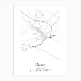 Dover,United Kingdom Minimalist Map Art Print