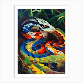 Chinese Cobra Snake Painting Art Print