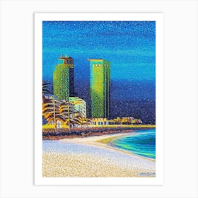 Pompano Beach, City Us  Pointillism Art Print