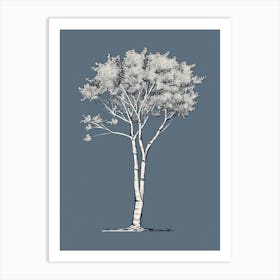 Birch Tree Minimalistic Drawing 2 Art Print