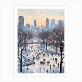 Winter City Park Painting Millennium Park Chicago 2 Art Print