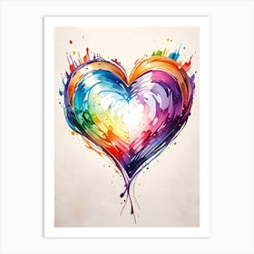 Leonardo Anime Xl A Gleaming Vibrant Heart Pulsating With A Da 0 Art Print