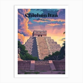 Chichen Itza Mesoamerican Travel Art Art Print