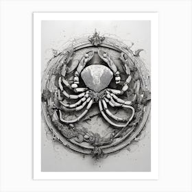 Crab In A Circle Art Print