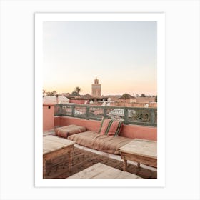 Pastel Rooftop Marrakech Art Print
