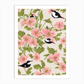 Bufflehead William Morris Style Bird Art Print