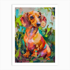 Dachshund Acrylic Painting 3 Art Print