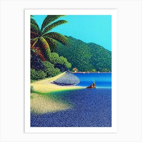 Ilha Grande Brazil Pointillism Style Tropical Destination Art Print