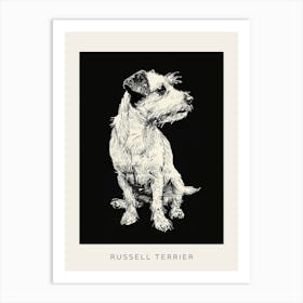 Russell Terrier Dog Line Sketch 3 Poster Art Print